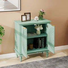 Modern Hollow-Carved 2-Door Accent Cabinet Sideboard Buffet