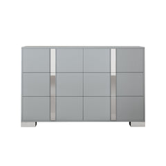 3-Pieces Sets, Elegant 6 Drawers Dresser and Two Nightstands