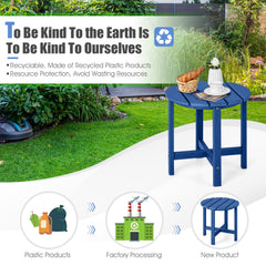 18 Inch Round Weather-Resistant Adirondack Side Table-Navy