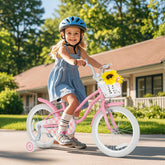 18 Inch Kids Bike with Training Wheels and Basket for Boys Girls 4-8 Years Old-18 inches