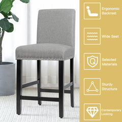 25 Inch Kitchen Chairs w/ Rubber Wood Legs