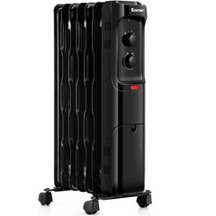 1500W Oil Filled Portable Radiator Space Heater with Adjustable Thermostat