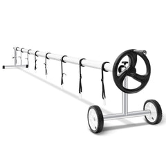 18 Ft Pool Cover Reel Set Aluminum In-ground Swimming Solar Cover Reel