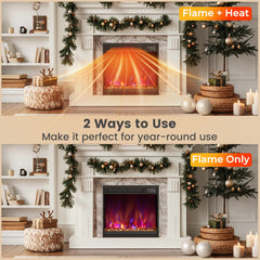 18/23/26 Inch 1500W Electric Fireplace Insert with Remote Control-18 inches