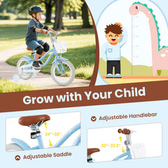 18 Inch Kids Bike with Adjustable Handlebar and Seat for 4-8 Year Old