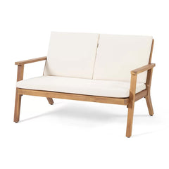 Avacyn Outdoor Acacia Wood 4-Seater Chat Set with Cushions