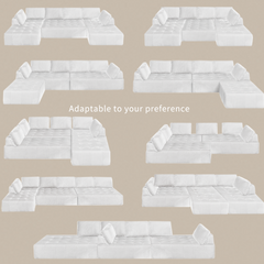 138.5" Modular Combination U-Shaped Sofa in Green