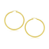 14k Yellow Gold Polished Hoop Earrings (3x30mm)