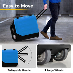 190 PPD Commercial Dehumidifier with Pump and 2 Wheels-Blue