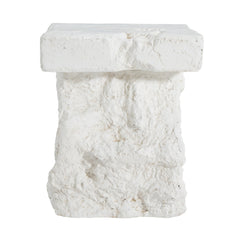 Talia Outdoor Patio Modern Artistry MGO Side Table, White