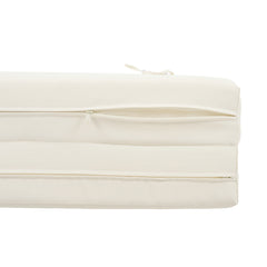Outdoor Reclining Chair Cushion with Headrest in Beige