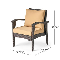 Honolulu 4PC PE Wicker Outdoor Seating Set in Brown and Tan