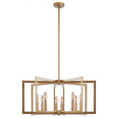 27' Modern Golden Geometric 8-Light Chandelier