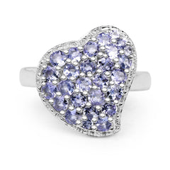 1.63 Carat Genuine Tanzanite .925 Sterling Silver Ring