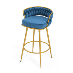 Modern Low Back Upholstered Counter Height Bar Stools (Set of 2)