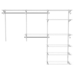 Adjustable Closet Organizer Kit with Shelves and Hanging Rods for 4 to 6 Feet