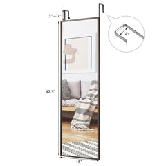 Full Length Metal Door Mirror with Adjustable Hook