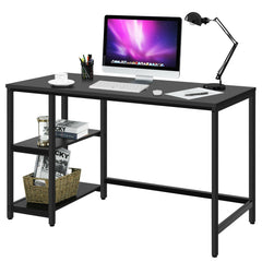 47 Inch Computer Desk Office Study Table Workstation Home with Adjustable Shelf Black