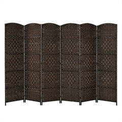 6.5Ft 6-Panel Weave Folding Fiber Room Divider Screen