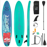 10 Feet Inflatable Stand Up Paddle Board with Backpack Leash Aluminum Paddle-L