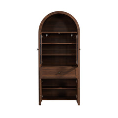 Dome Walnut Cabinet with Large Storage Space