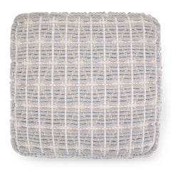 Noreen Square Pouf Light Blue White