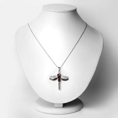 2.29 Carat Genuine Garnet and White Topaz .925 Sterling Silver Pendant