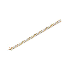 14K Yellow Gold 5.0 Cttw Invisible Set Princess-cut Diamond Buckle Link Tennis Bracelet (H-I Color, SI2-I1 Clarity) - Size 7.25"