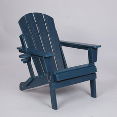 Folding Adirondack Chair with Dual Cup Holder - Navy Blue