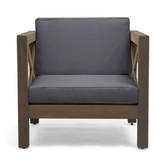 Brava Mid-Century Modern Club Chair With Water Resistant Cushions