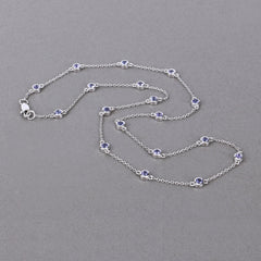 1.80 Carat Genuine Tanzanite .925 Sterling Silver Necklace