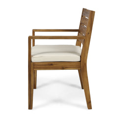 Outdoor Acacia Wood 7-Piece Dining Set with Cushions