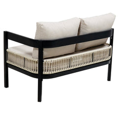 U_Style Multi-Person Outdoor Iron Sofa Set with Rattan Decoration