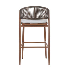 Outdoor Bar Height Aluminum Frame Counter Stools with Teak Finish