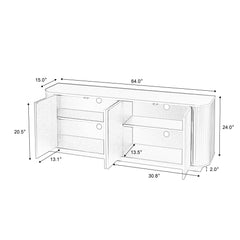 wave pattern sideboard storage cabinet