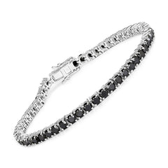 5.40 Carat Genuine Black Diamond .925 Sterling Silver Bracelet