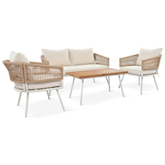 K&K 4-Piece Boho Rope Patio Furniture Set