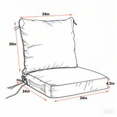 24x24 Inch Outdoor Deep Seat Cushion Set