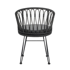 7 PCS Outdoor Dining Set with Acacia Wood Table and Rattan Chairs