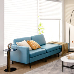 Modular L-shaped Sectional Sofa with Reversible Ottoman and 2 USB Ports