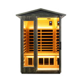 Thermora Premium 2-Person Black Carbonized Walnut Low EMF Far Infrared Outdoor Sauna With Bluetooth Audio And LED Lighting (SAK16850)
