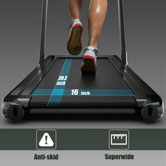 2.25HP 2 in 1 Folding Treadmill with APP Speaker Remote Control-Green