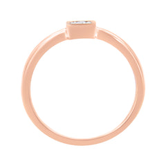 14K Rose Gold Plated .925 Sterling Silver 1/20 cttw Miracle Set Diamond Promise Ring (J-K Color, I1-I2 Clarity) - Size 6