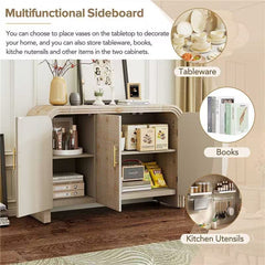 Rustic Curved Waterfall Sideboard