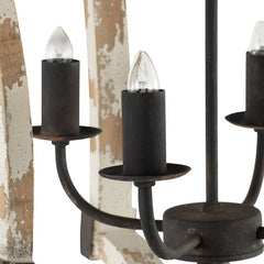 4 Light Chandelier with Adjustable Chain in Cream Finish