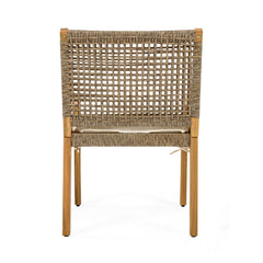 Outdoor Dining Set – Acacia Wood Hermosa Table & Wicker Chairs