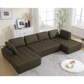 138.5" Modular Combination U-Shaped Sofa in Green