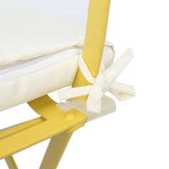 3 Pieces Patio Bistro Balcony Metal Chair Table Set - Yellow