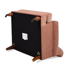 Alana 38" Lawson Accent Arm Chair Metal Casters, Peach Orange Velvet
