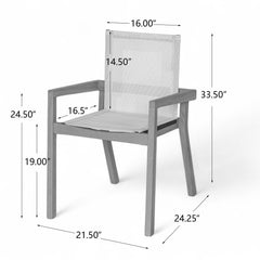 Belfast Dining Chair With Acacia Wood Frame And Mesh Seating (Set of 2)